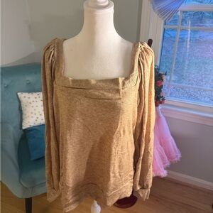 Women's Tan Long Sleeve Top by Eldridge
